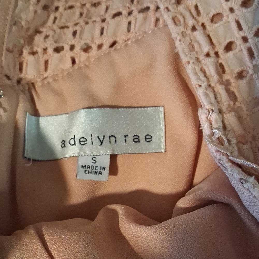 Anthropologie Adelyn Rae Peach Eyelet Romper Small - Picture 2 of 7